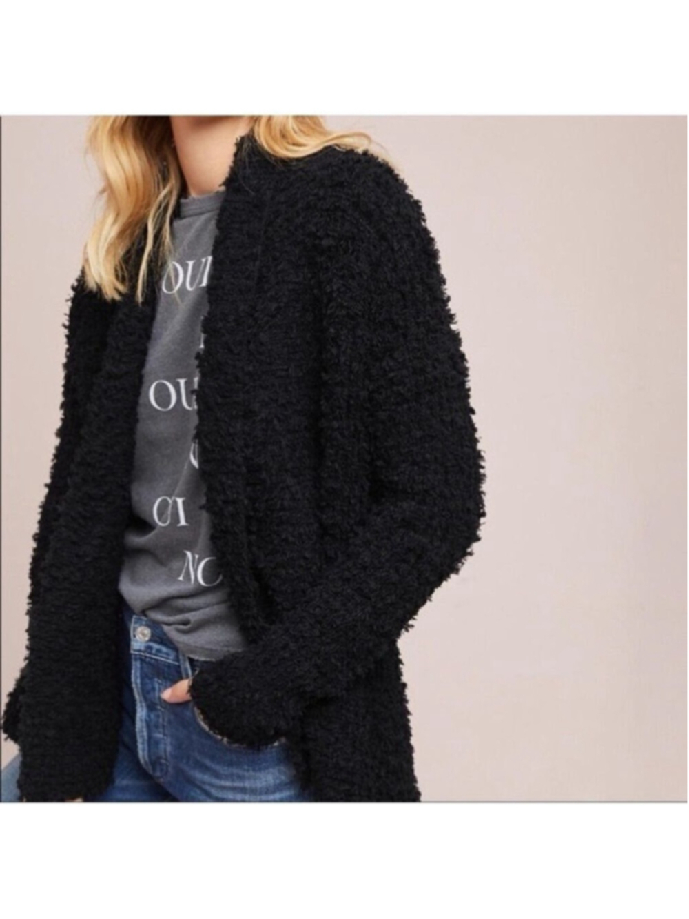 Anthropologie Akemi + Kin Bernadette Cardigan XS Black